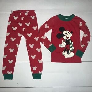 Hanna Andersson Disney Red Green Mickey Mouse Kids Christmas Pajamas